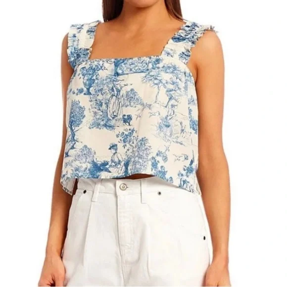 Gianni Bini Woven Sadie Sleeveless Square Neck Blouse- NWT - Picture 1 of 13